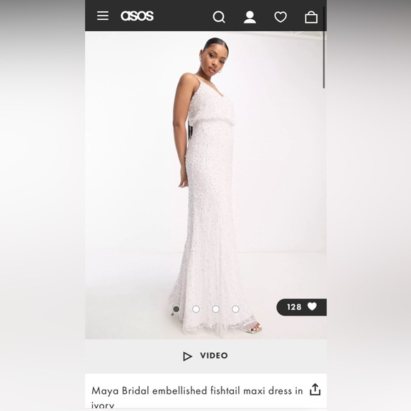 NWT ASOS Bridal White Maxi Dress - Picture 2 of 5